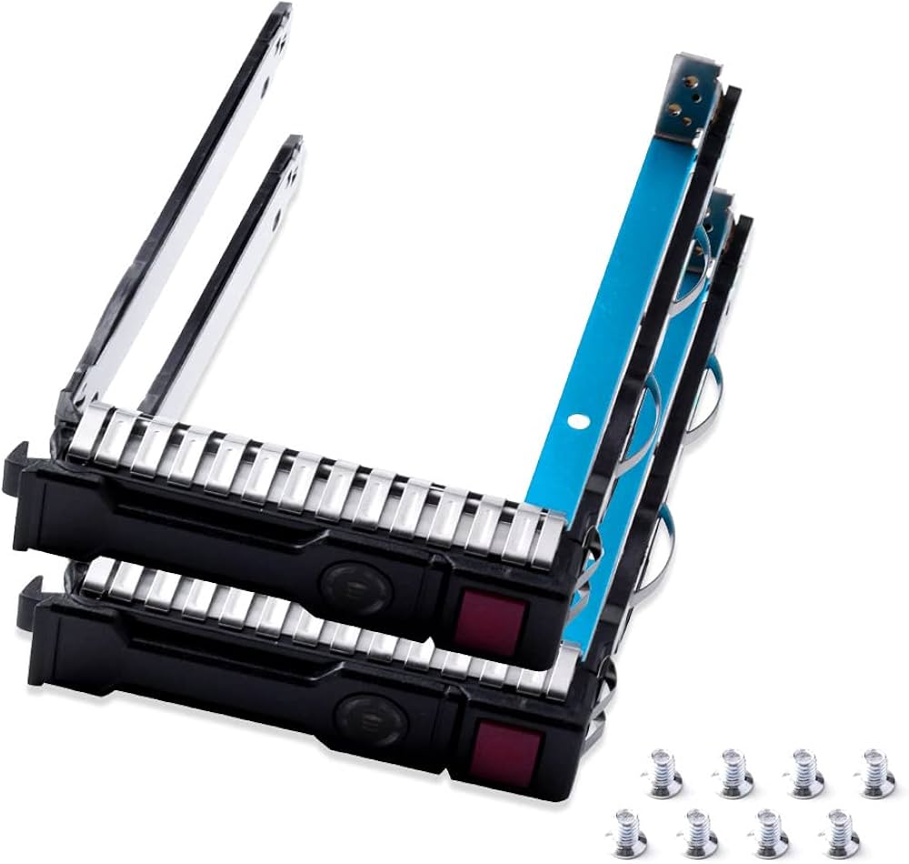 2Pcs 2.5" SFF SAS SATA SSD Hard Drive Carrier Tray Caddy 651687-001 for Proliant ML350 DL360p DL380P DL160 Gen8 G8 Gen9 G9 with 8 Mounting Screws