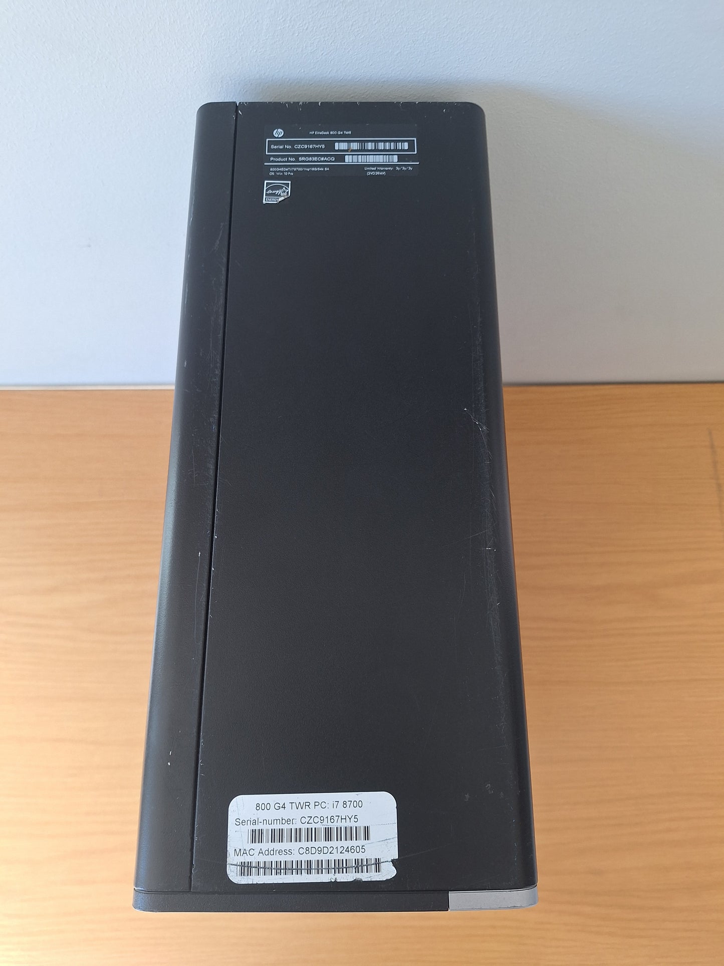 Elitedesk 800 G4 TWR, I7-8700, 8GB DDR4, 500GB SATA HDD, Refurbished Desktop Computer