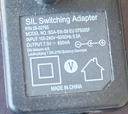 Genuine Jabra SSA-5W-09 EU SIL Switching AC Power Adapter
