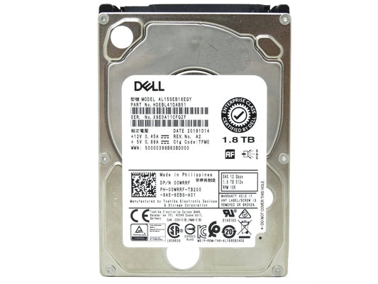 Dell 2.5" SAS HDD - AL15SEB18EQY - 1.8TB Enterprise Hard Drive (HDEBL41DAB51)- (2nd Hand)