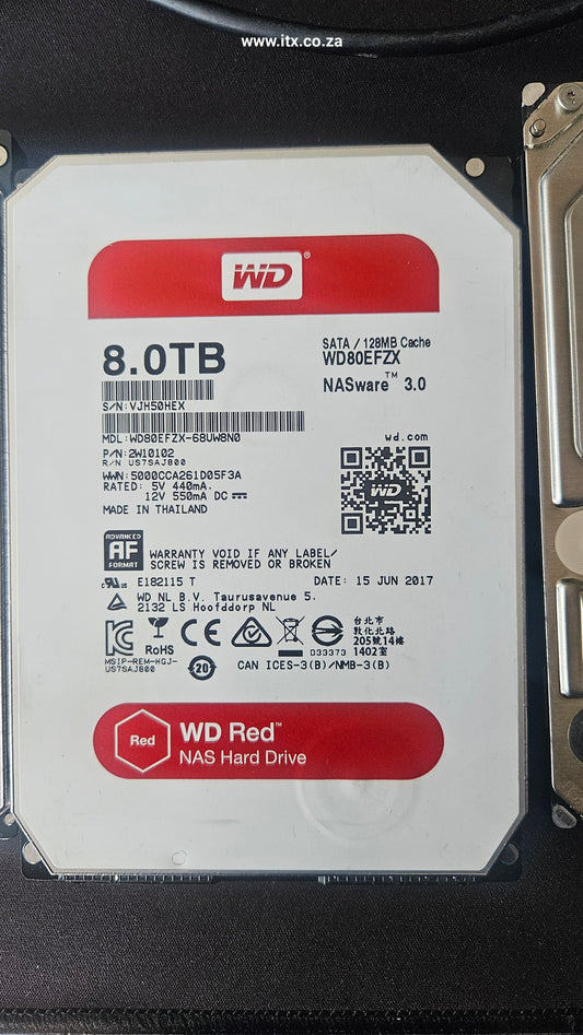 Nas Hard Drive 8TB Western Digital WD80EFZX (Used)